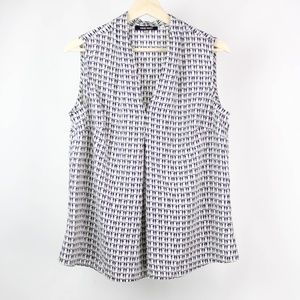 Nine West Black and White Sleeveless Penguin Blouse